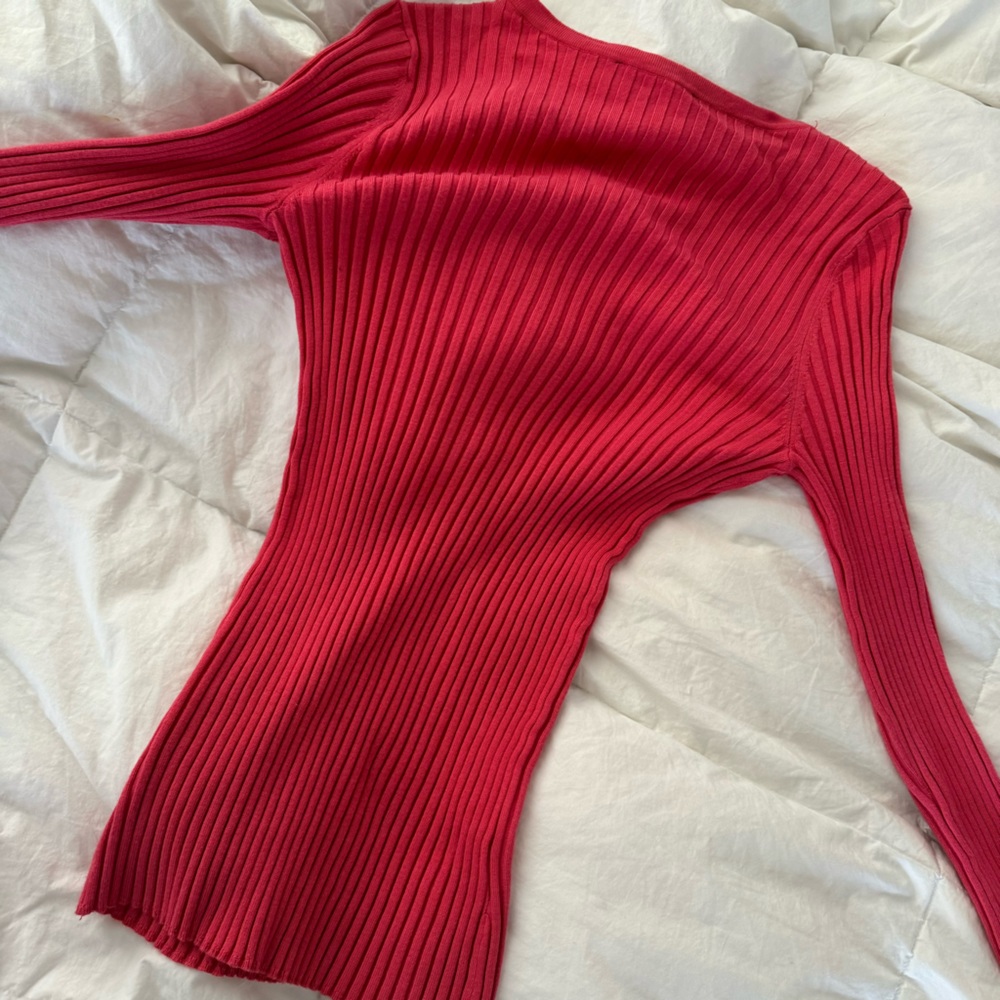 Pink Ribber Fitted Sweater - Picture 2 of 2